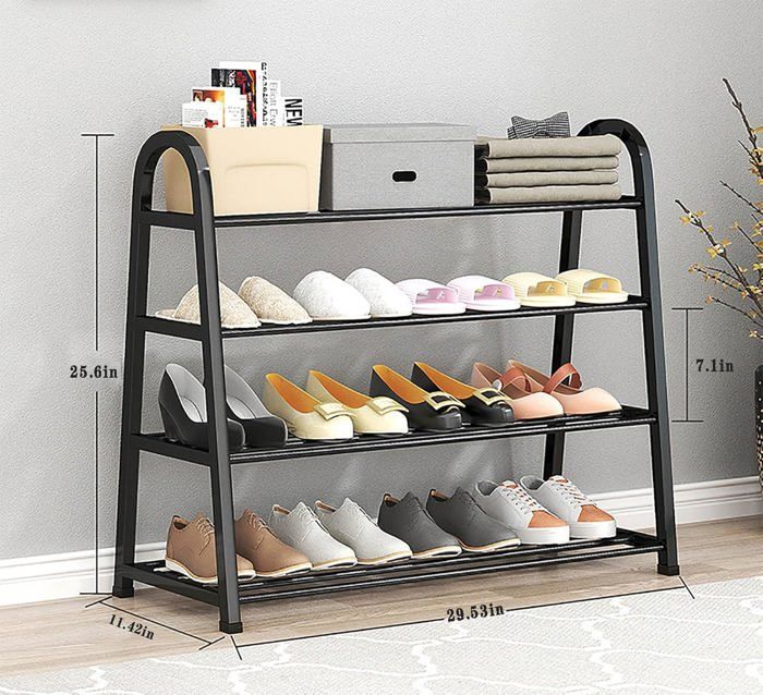 Étagère À Chaussures Métal 4 Niveaux - Couleur Aléatoire thumbnail 4