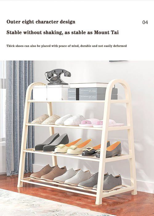 Étagère À Chaussures Métal 4 Niveaux - Couleur Aléatoire thumbnail 6