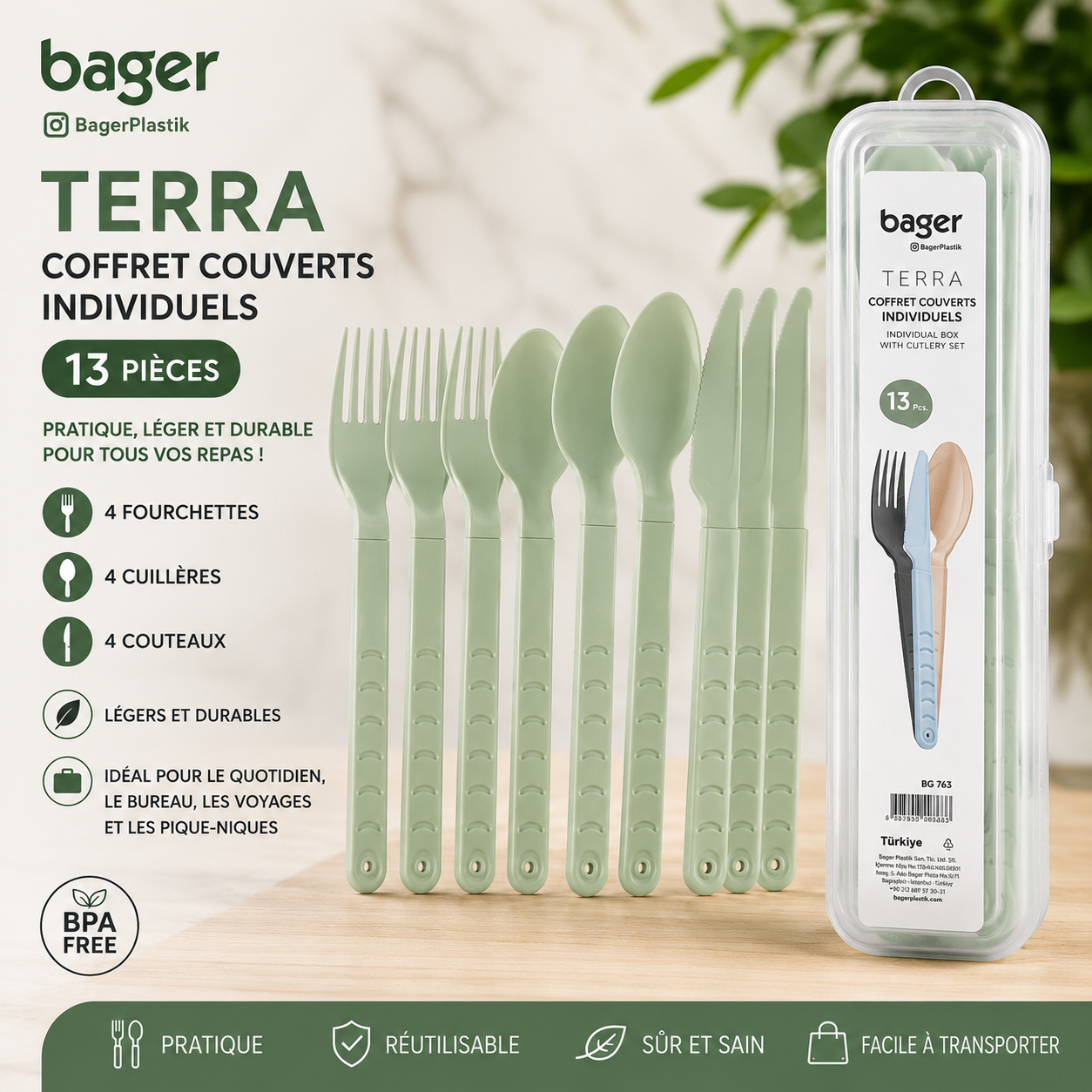 Coffret De Couverts Réutilisables – 13 Pièces