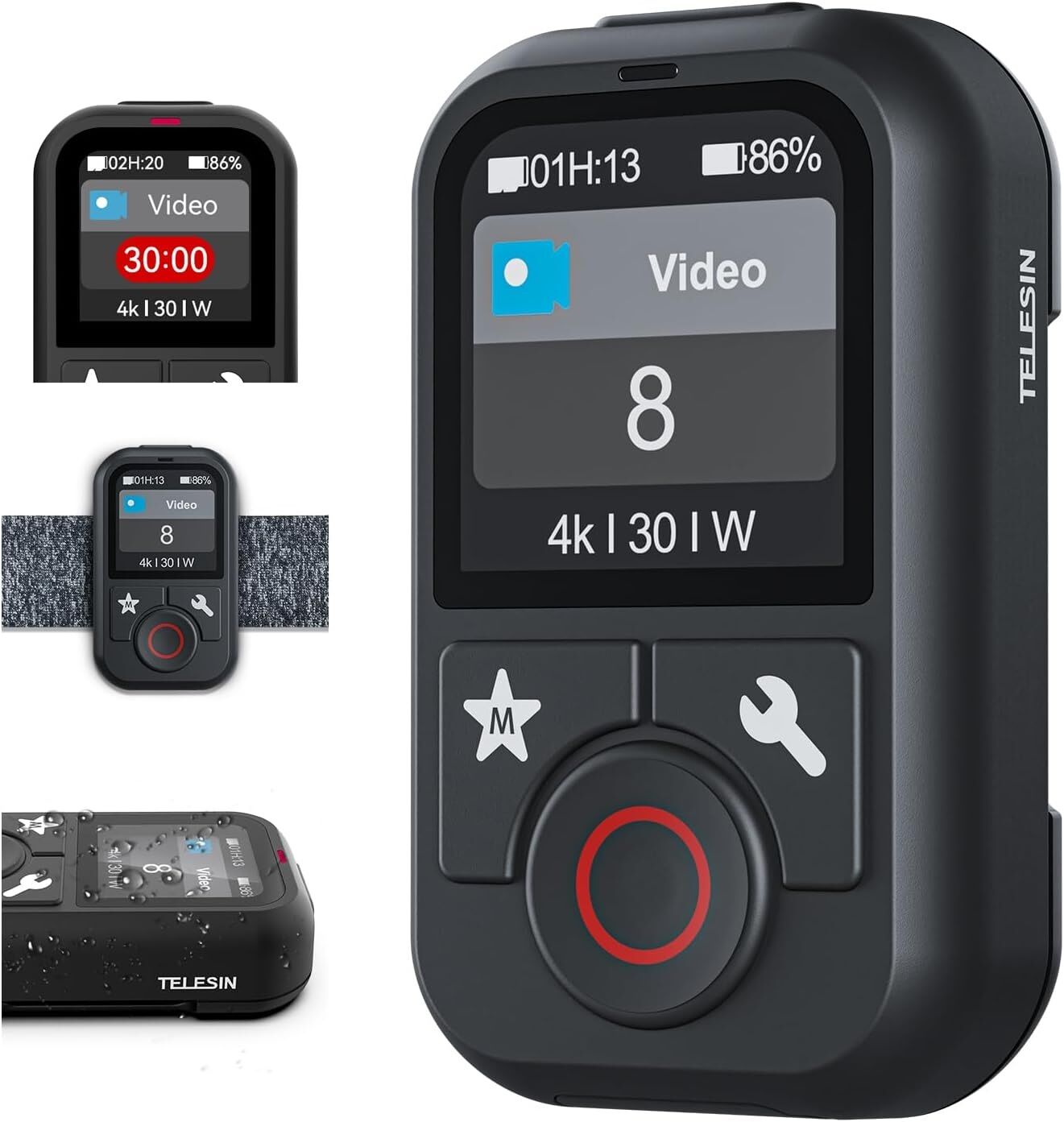 Télécommande Bluetooth S5-RMT-01-TGP pour GoPro Hero 13/12/11/10/9/8 & MAX – Écran Couleur