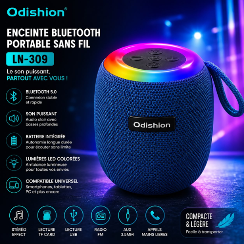 Enceinte Bluetooth Ln-309 Bleue