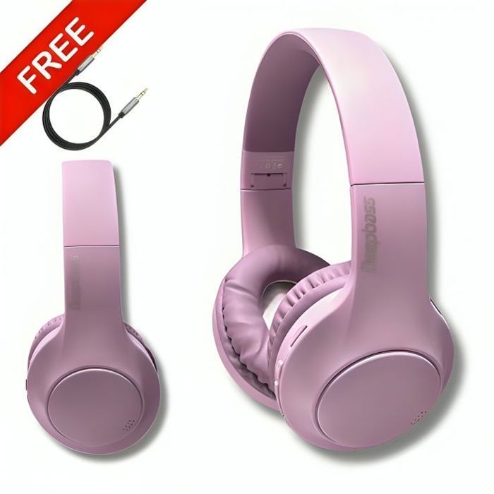 Casque Bluetooth R21 Mauve Original + Câble Auxiliaire Gratuit