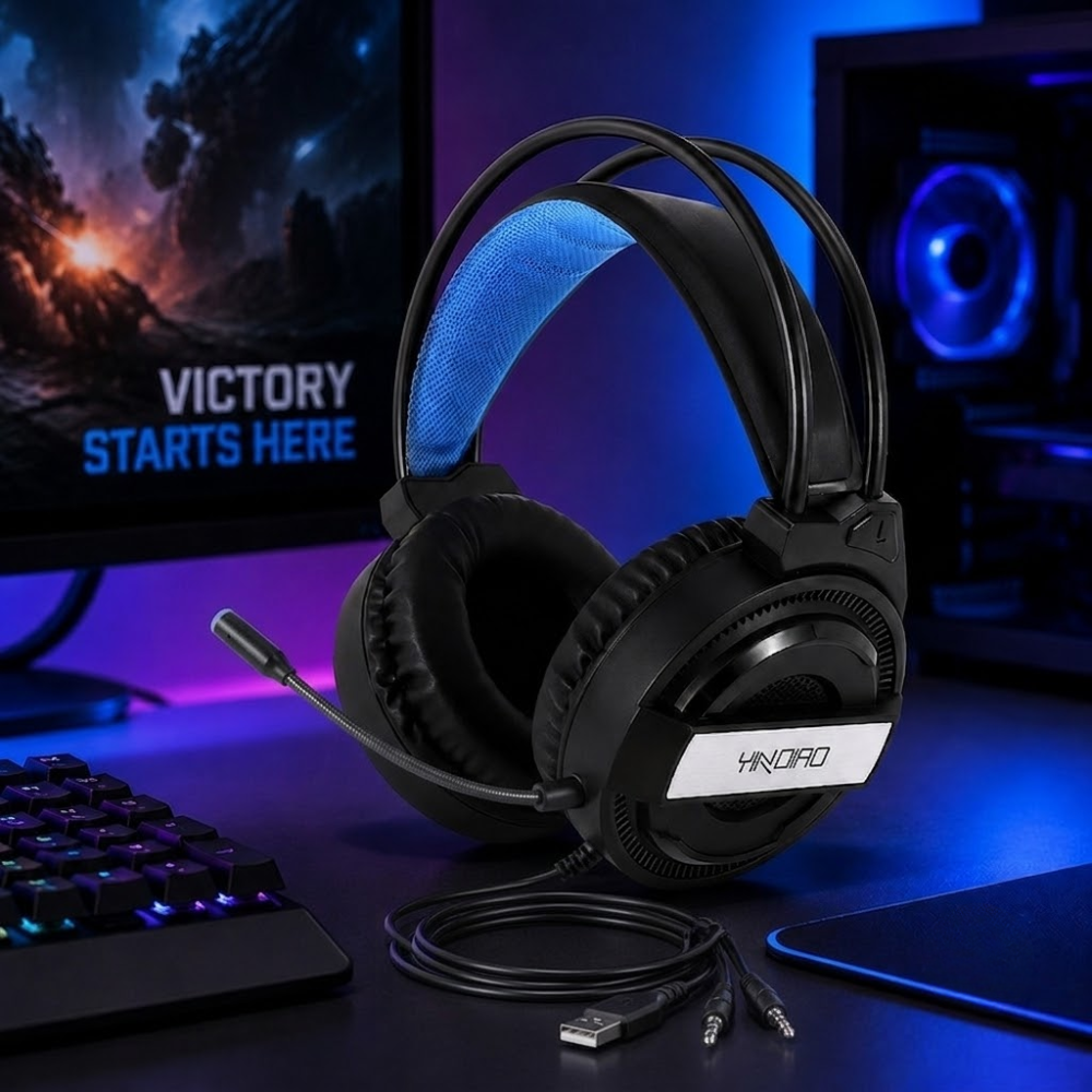 Casque Gaming Yindiao Q3 Rgb Stéréo - Black thumbnail 1