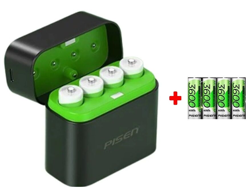 Chargeur De Batterie Rechargeable Aa5 3600mwh Li-ion 1,5 V + 4 Batteries Aa 3600mwh