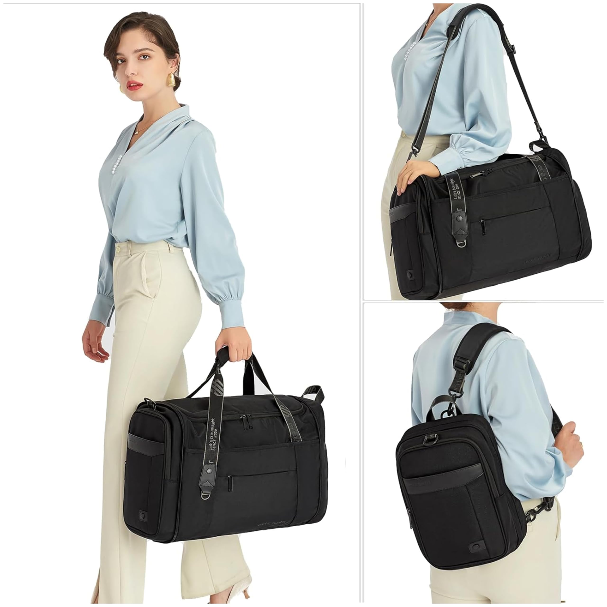 Sac De Voyage Rectangulaire Avec Fermeture Éclair Et Sangles Polyvalentes