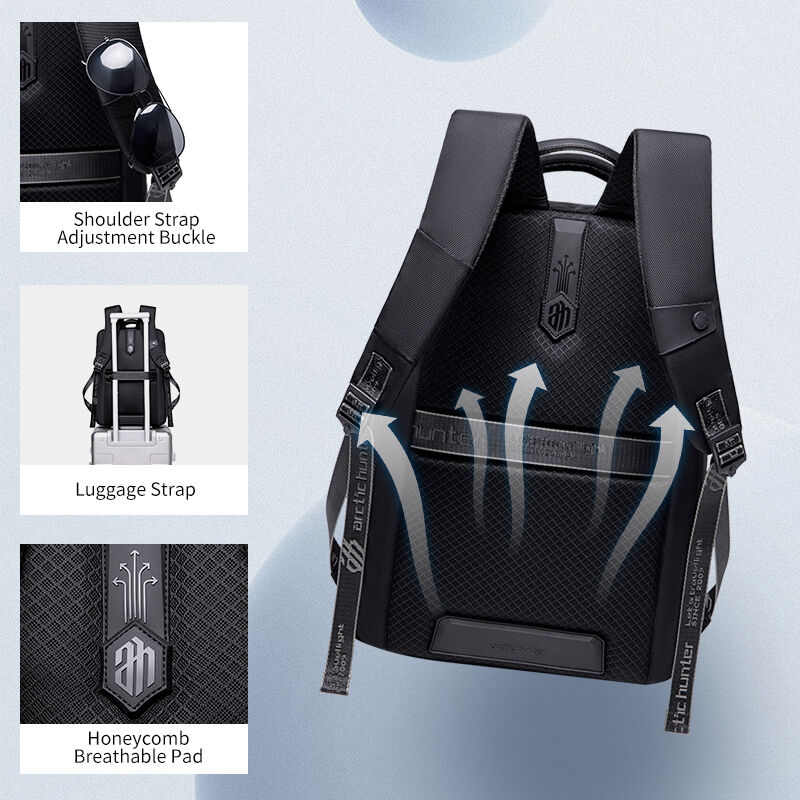 Sac À Dos Structuré En Tissu Pour Affaires Avec Poches Et Compartiments Multiples