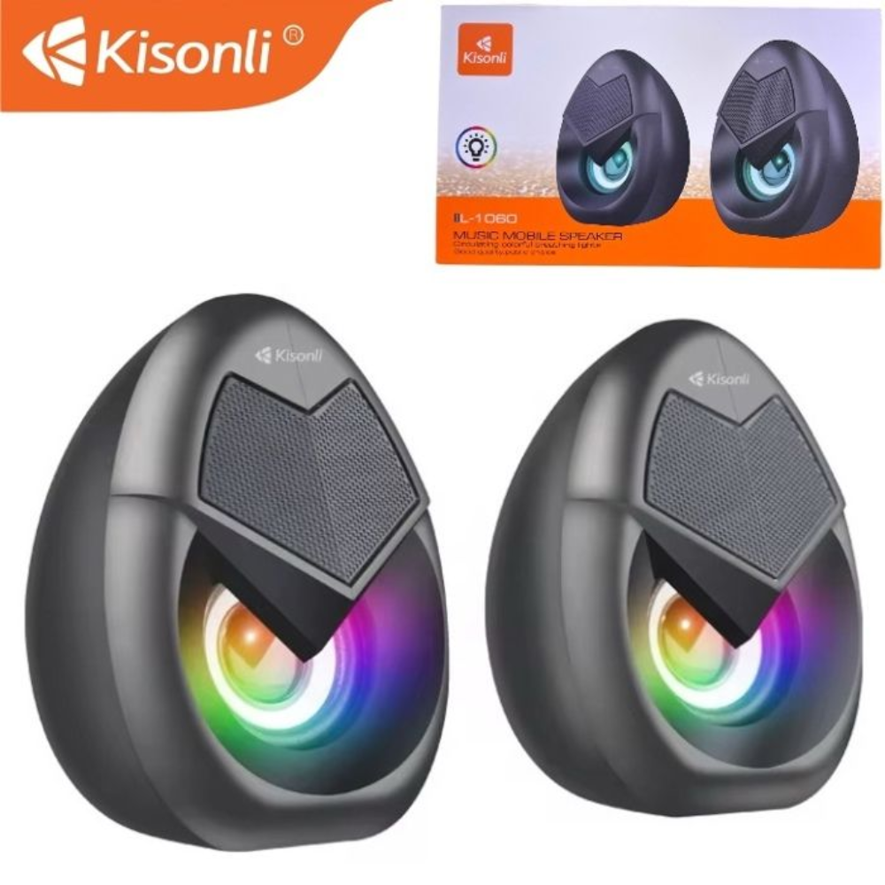 Mini Haut-parleur 2.0 – Kisonli – L-1060 – Portable – Rgb – Aux/usb