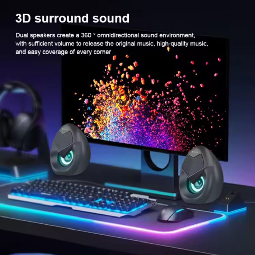 Mini Haut-parleur 2.0 – Kisonli – L-1060 – Portable – Rgb – Aux/usb
