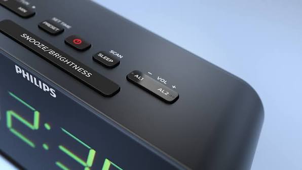 Radio-réveil Fm Numérique Avec Grand Écran, Double Alarme