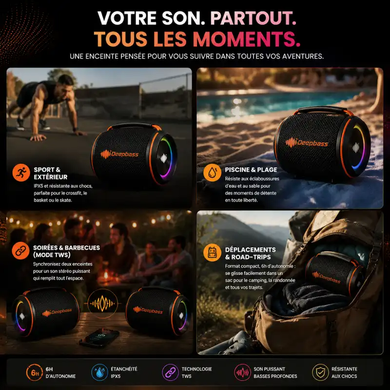 Enceinte Bluetooth Portable Hi-res Audio Ipx5 Rgb Box-25 thumbnail 3