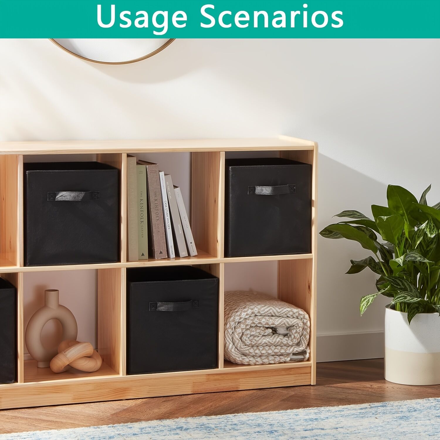 Lot de 2 Boîtes de Rangement en Tissu (28 cm) 