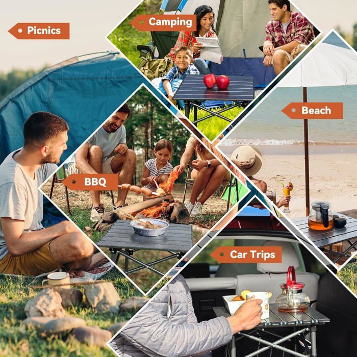 Table De Pique-nique Petit Et Camping Pliante En Aluminium thumbnail 3