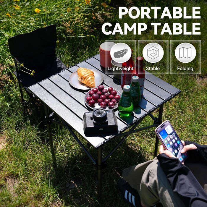 Table De Pique-nique Petit Et Camping Pliante En Aluminium thumbnail 5