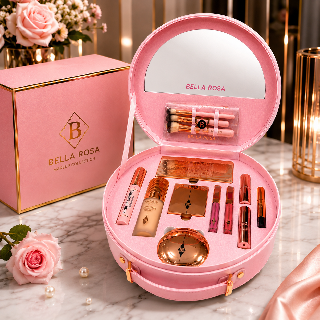 Coffret Maquillage Complet Kit Beauté Premium Avec Miroir Accessoires