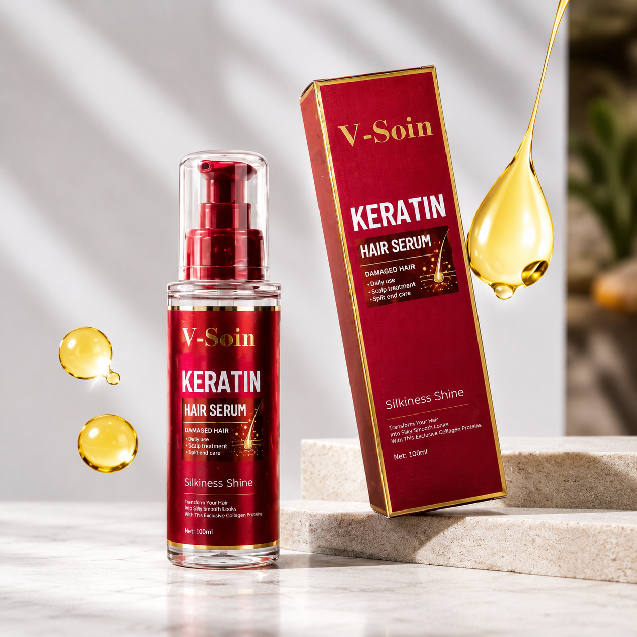Sérum Capillaire À La Kératine Réparation Et Nutrition Des Cheveux Abîmés thumbnail 3