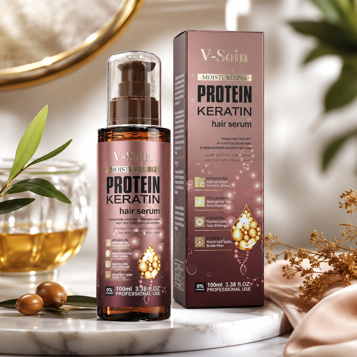 Sérum Nourrissant À La Protéine Et À La Kératine – Soin Intensif Pour Tous Types De Cheveux