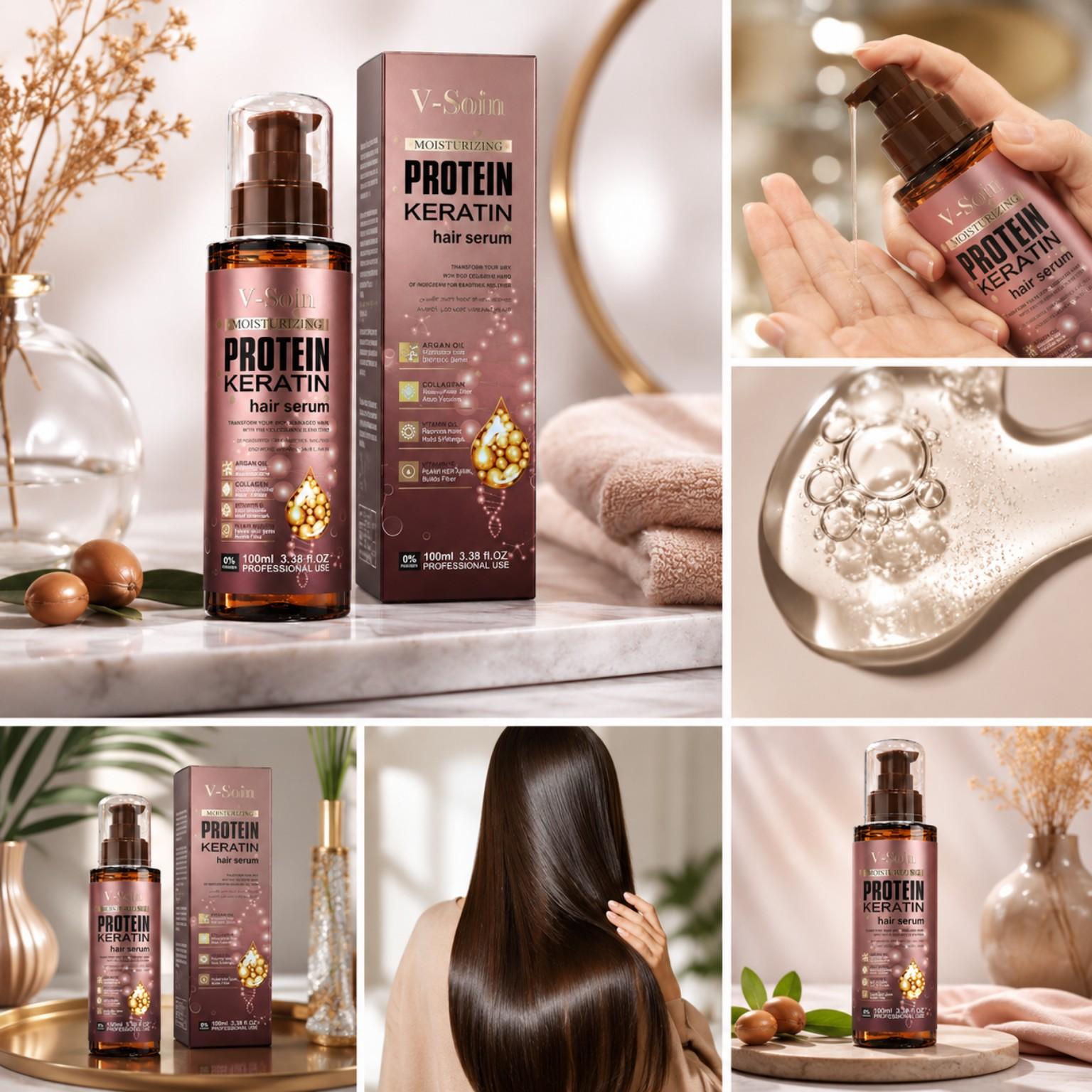 Sérum Nourrissant À La Protéine Et À La Kératine – Soin Intensif Pour Tous Types De Cheveux