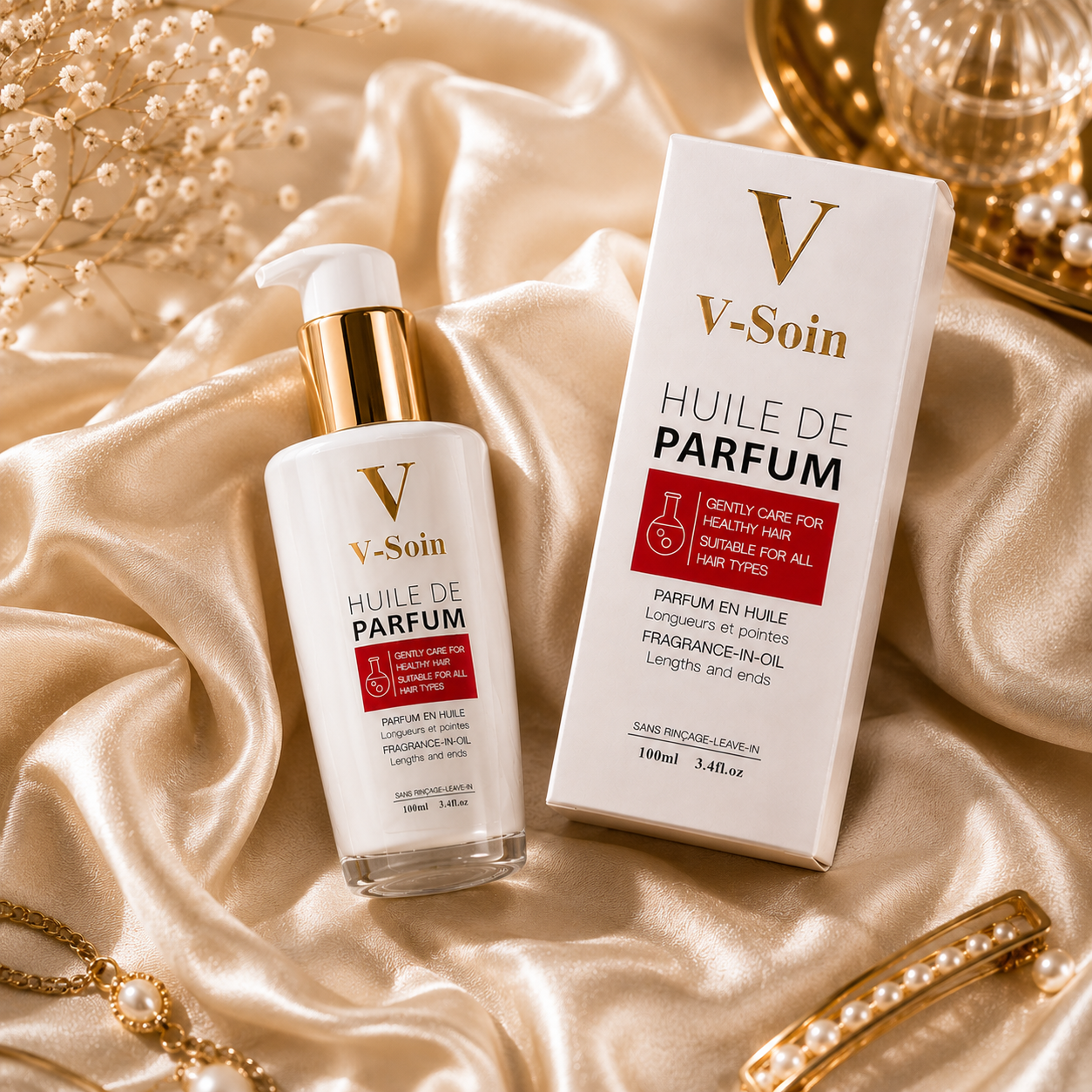 Huile De Parfum Professionnelle – Soin Capillaire Sans Rinçage Pour Tous Types De Cheveux