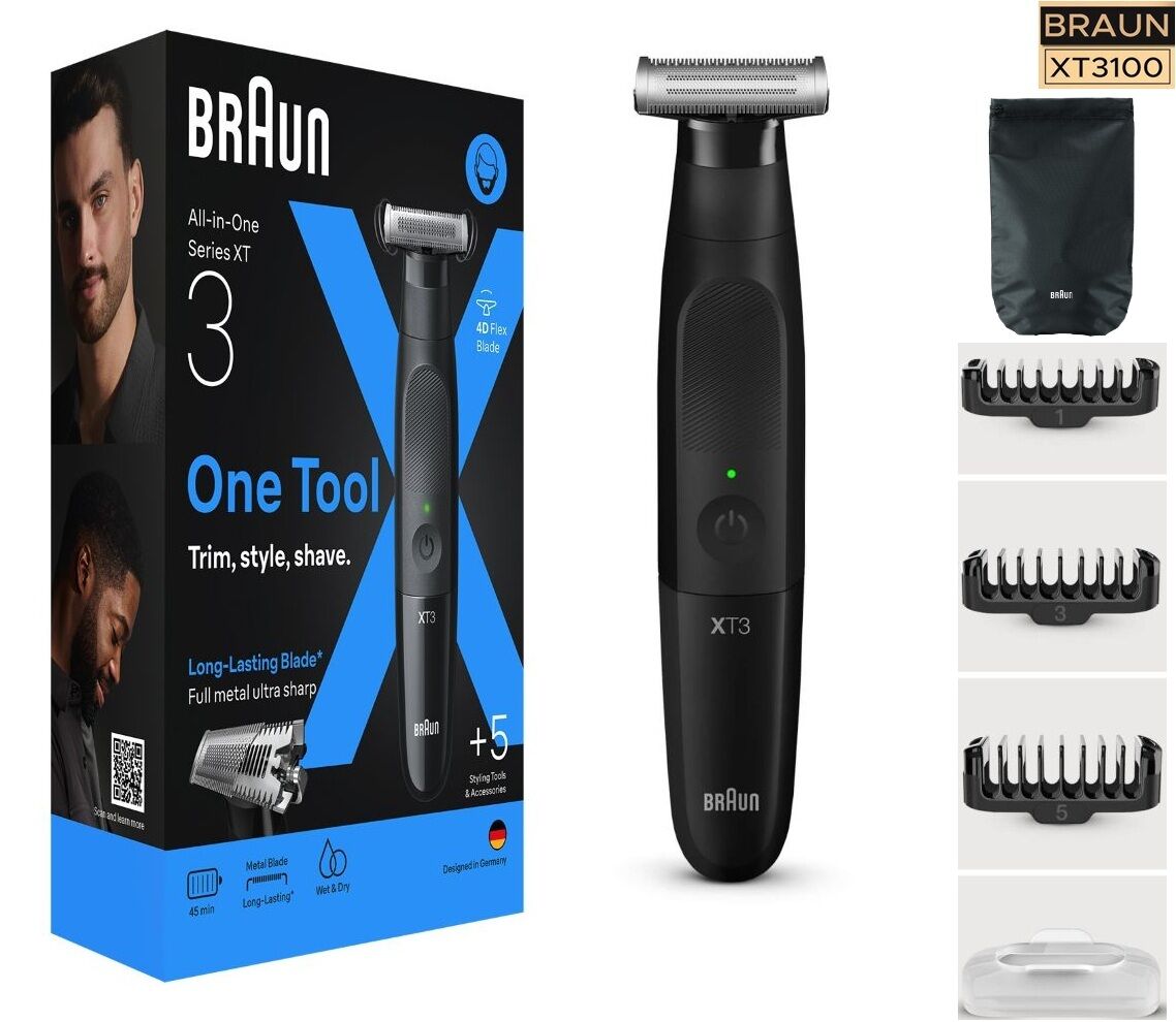 Tondeuse A Barbe Et Rasoir Séries X Pour Hommes Xt3100 (xt3) Avec 5 Accessoires 