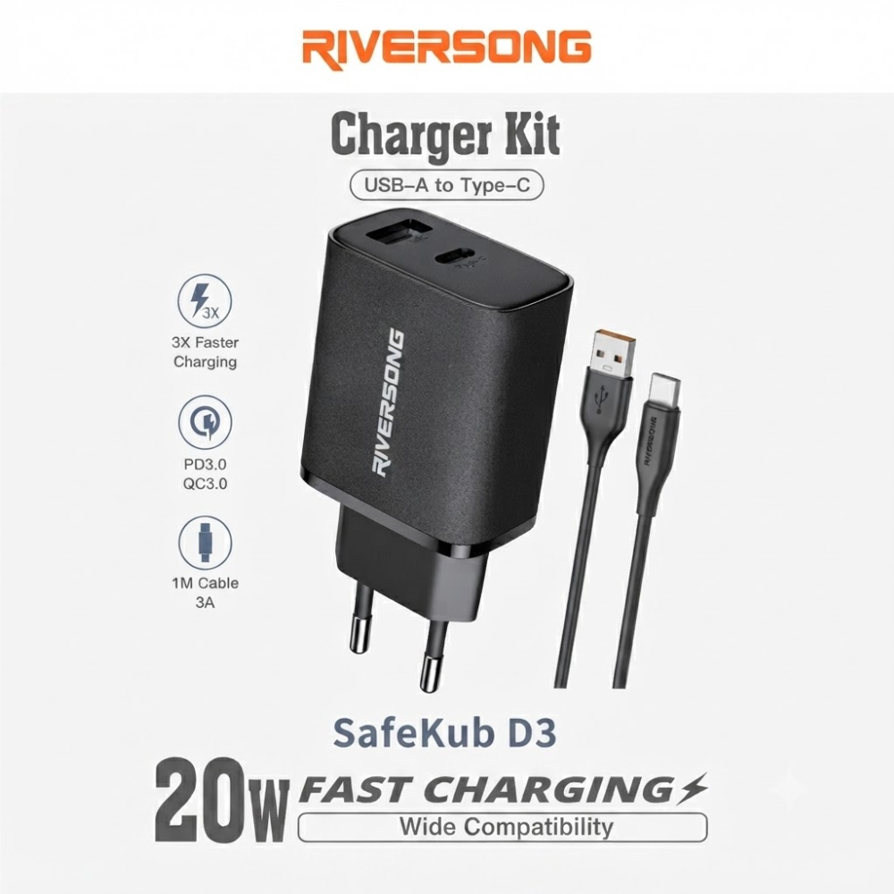 Safekub D3 – Câble Usb-a Vers Usb-c 20 W