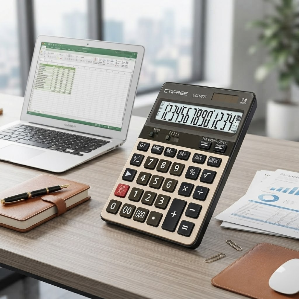 Calculatrice De Bureau Professionnelle – Grand Écran Lcd