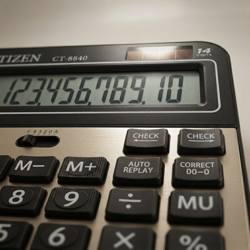 Calculatrice De Bureau Professionnelle Ct-8840c – Grand Écran Lcd 
