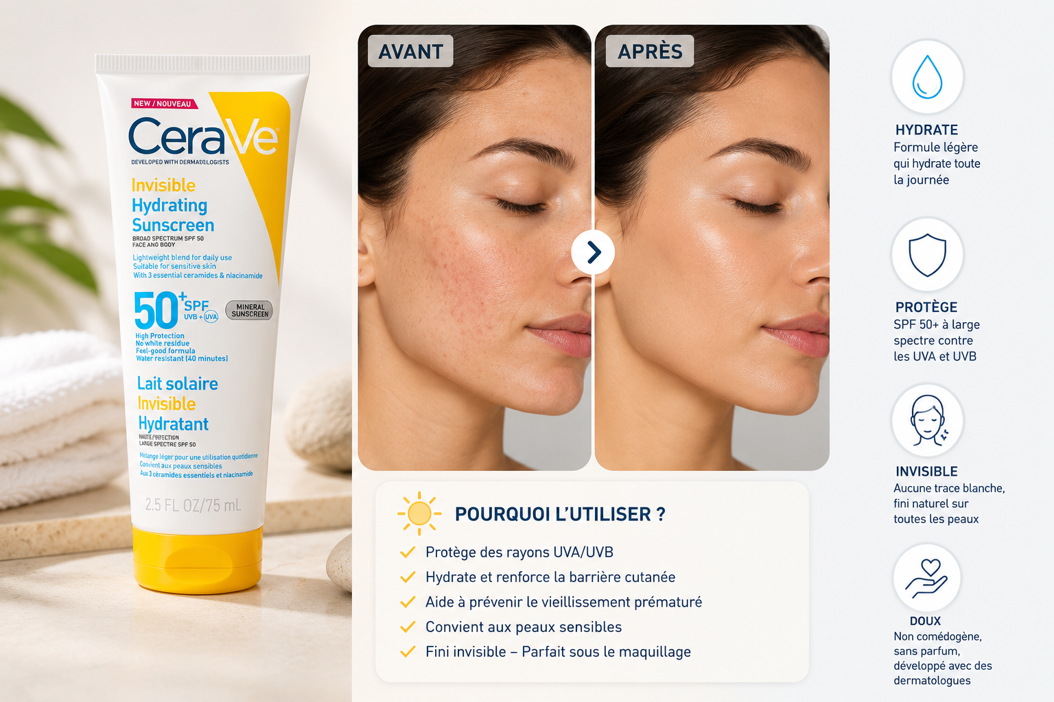 Lait Solaire Spf 50+ Haute Protection Pour Peaux Sensibles thumbnail 5