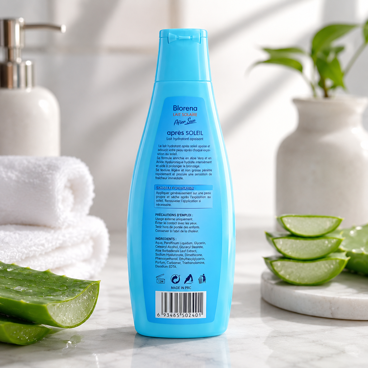 Lait Réparateur Après Exposition Au Soleil – Aloe Vera & Acide Hyaluronique