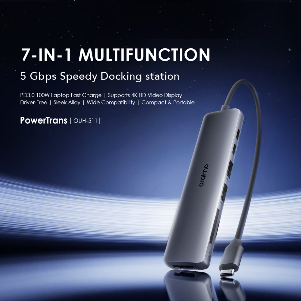 Oraimo Powertrans Ouh-511 – Hub Usb-c 7-en-1
