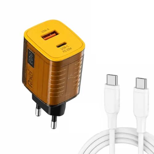 Chargeur Rapide 20w Usb-a Usb-c Avec Câble Usb-c Vers Usb-c