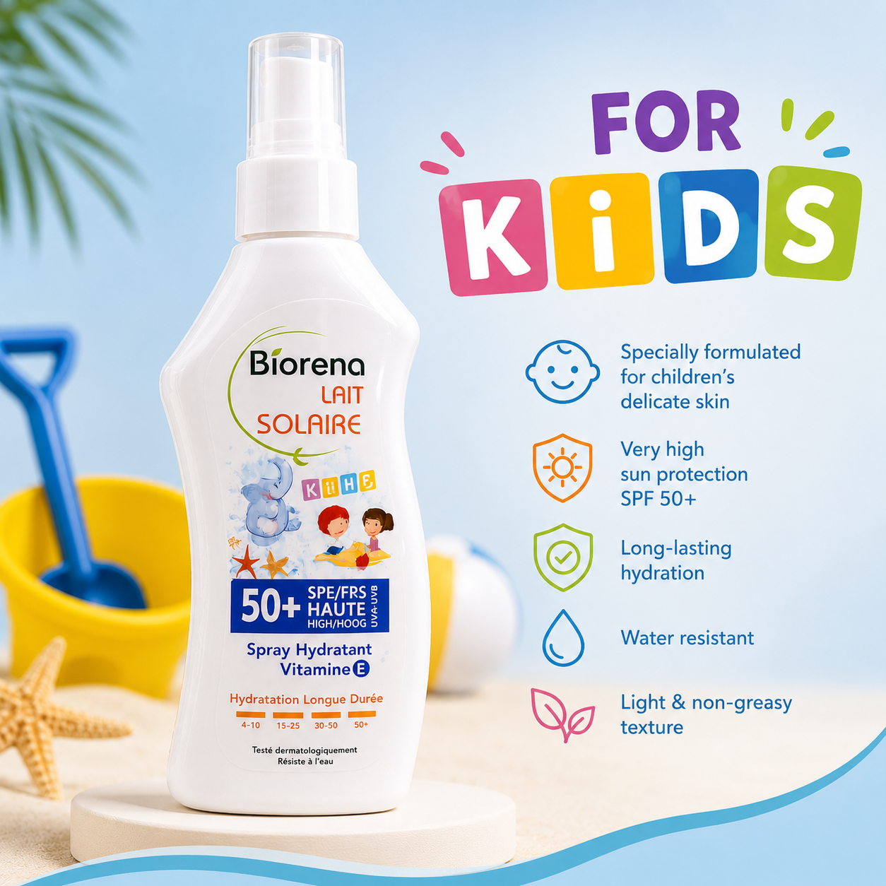Lait Solaire Enfants Spf 50+ – Très Haute Protection