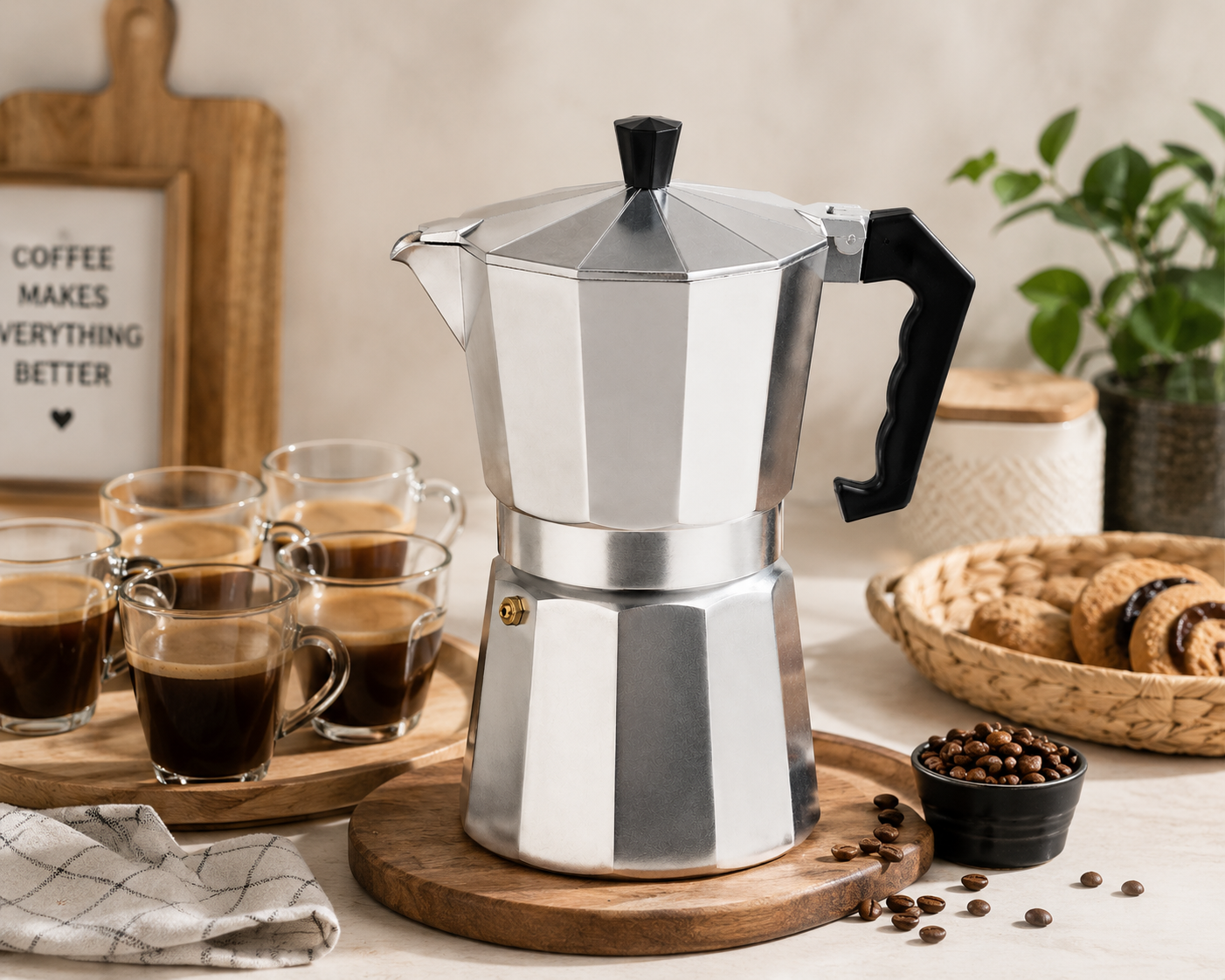 Cafetière Italienne – Aluminium Argenté