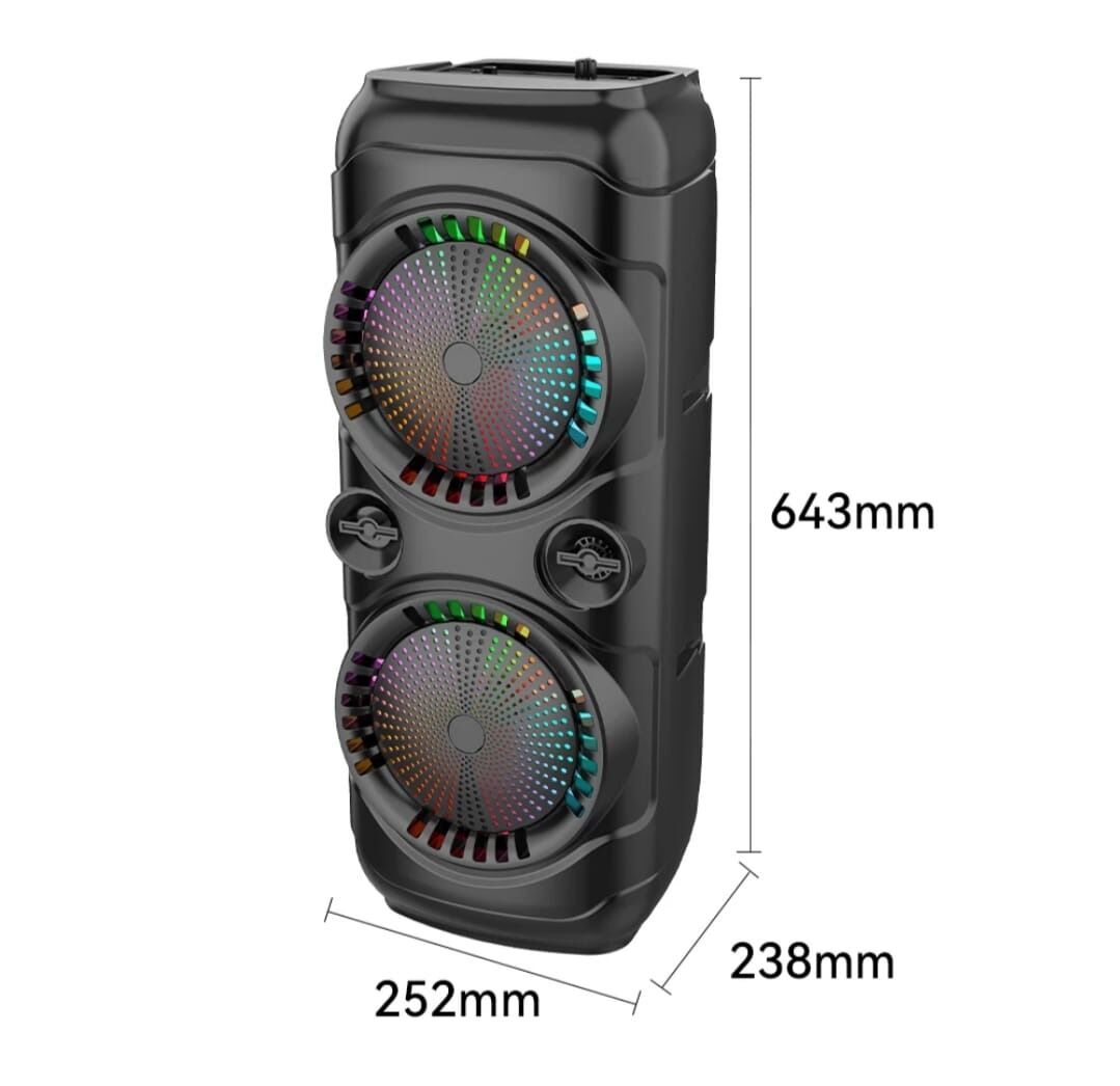 Enceinte Bluetooth Zqs 8229w – Batterie 4500 Mah, 2 × 20 W, Micro Sans Fil – Noir