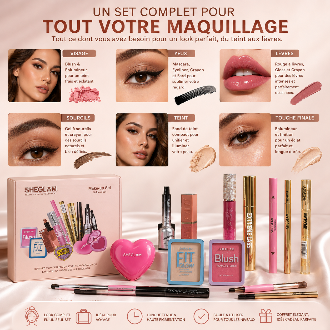 Coffret Maquillage Complet – 10 Essentiels Beauté thumbnail 4