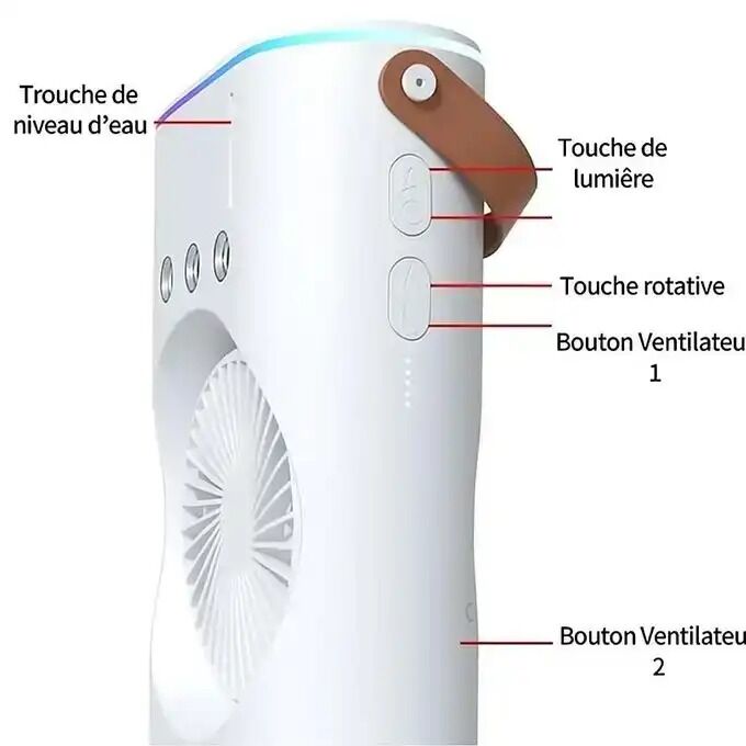 Ventilateur De Climatiseur Portable Petit Refroidisseur Dair Évaporatif thumbnail 7