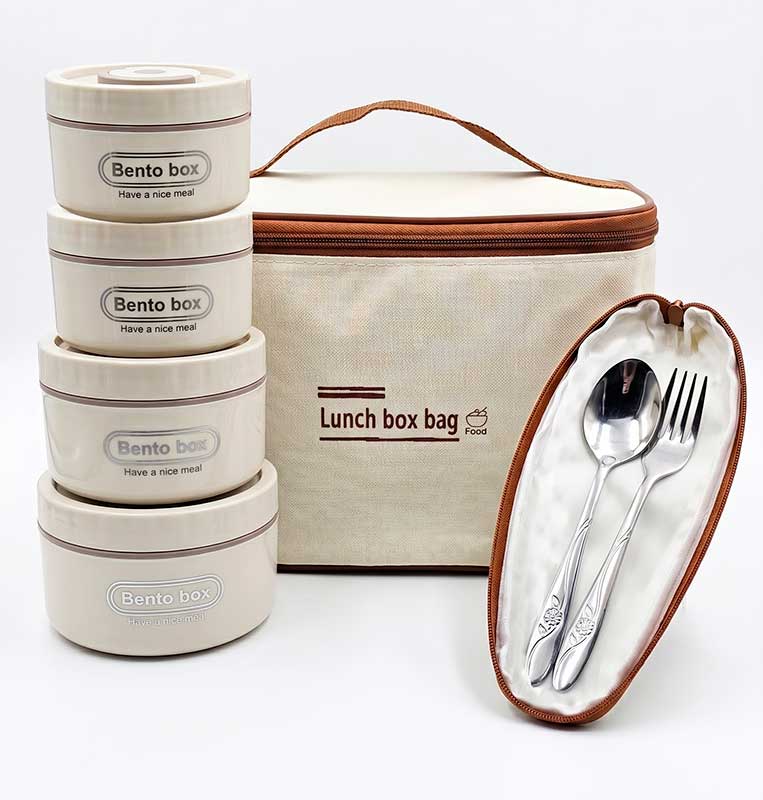 Lunch Box Isotherme 4 Pièces Avec Sac – Boîtes Hermétiques + Sac Thermique