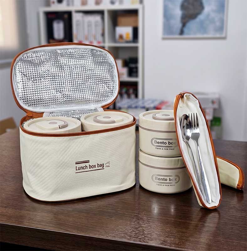 Lunch Box Isotherme 4 Pièces Avec Sac – Boîtes Hermétiques + Sac Thermique thumbnail 3