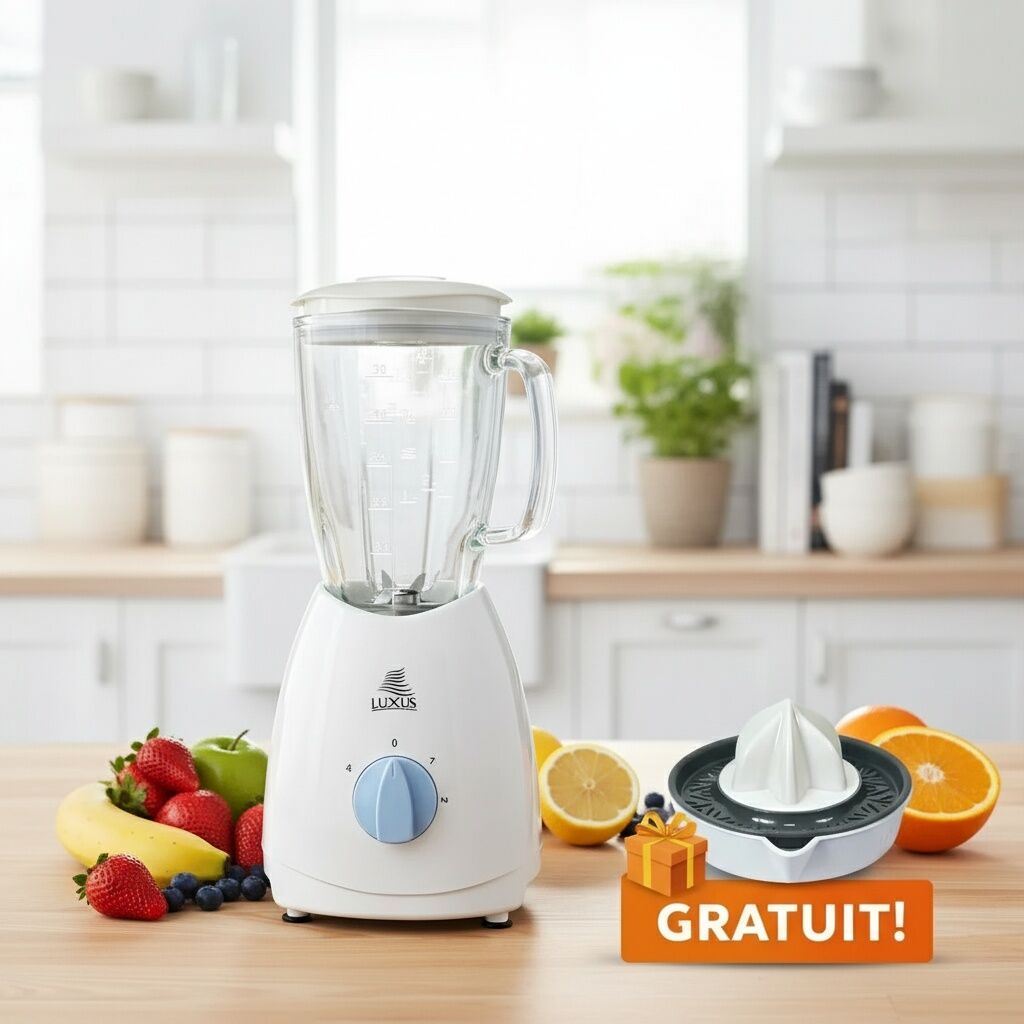 Blender Bol En Verre Grande Capacité 1,8 L – Puissance 500w + Cadeau
