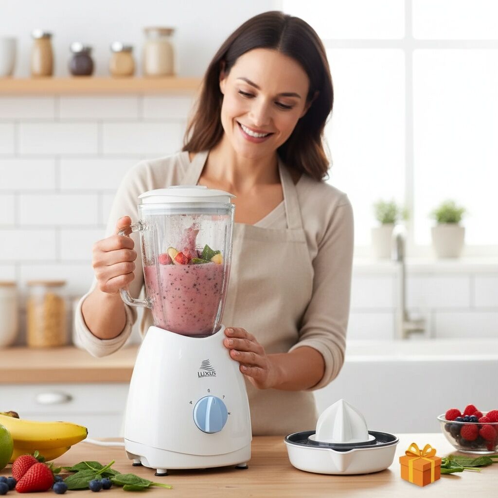 Blender Bol En Verre Grande Capacité 1,8 L – Puissance 500w + Cadeau thumbnail 3