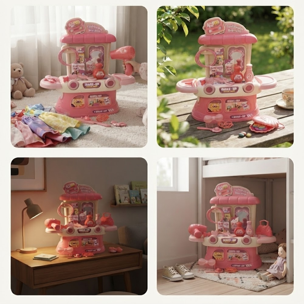 Set De Maquillage 2-en-1 – Bus Coiffeuse Pour Enfants Avec Accessoires thumbnail 3