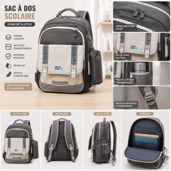 Sac À Dos Multifonction Multi-design Élégant, Pratique Et Spacieux couleur aléatoire