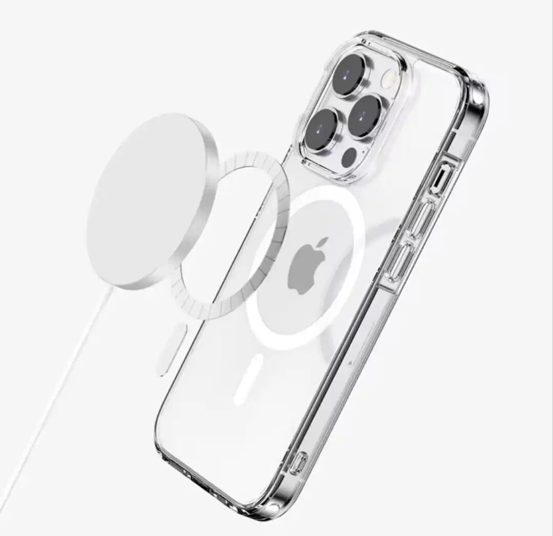 Coque Silicone Pour Iphone 14 Pro Max Transparent Clear Case Magnetic