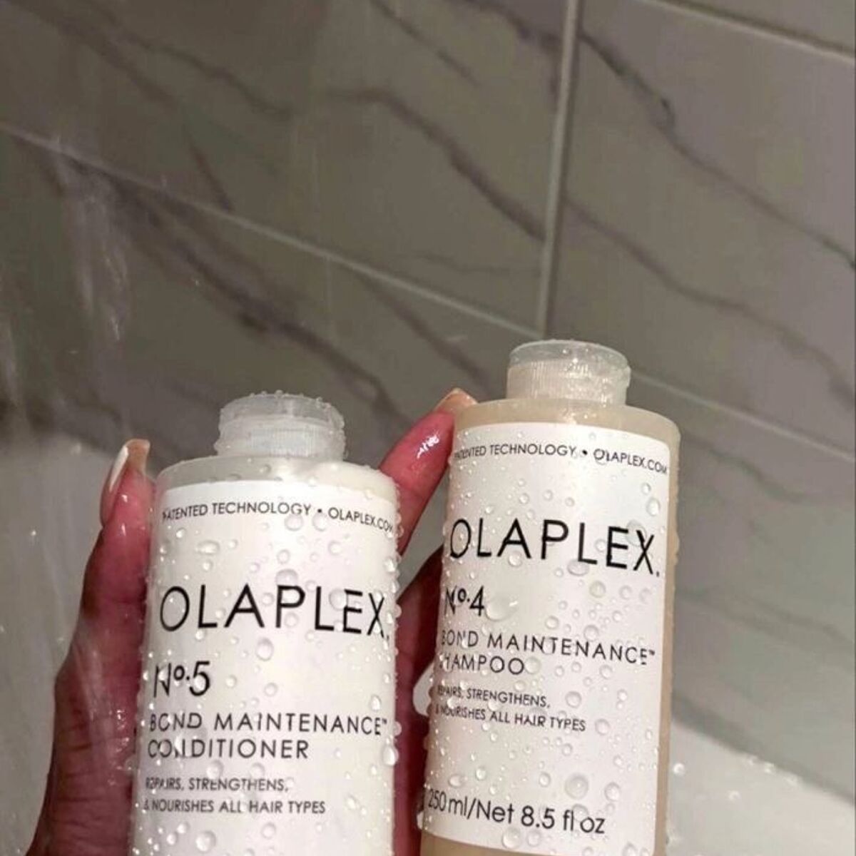 ✨ Stronger hair starts in the shower ✨ Olaplex No.4 Bond Maintenance Shampoo + No.5 Conditioner Repair, strengthen, and nourish every strand. Perfect for all hair types 💧🧴